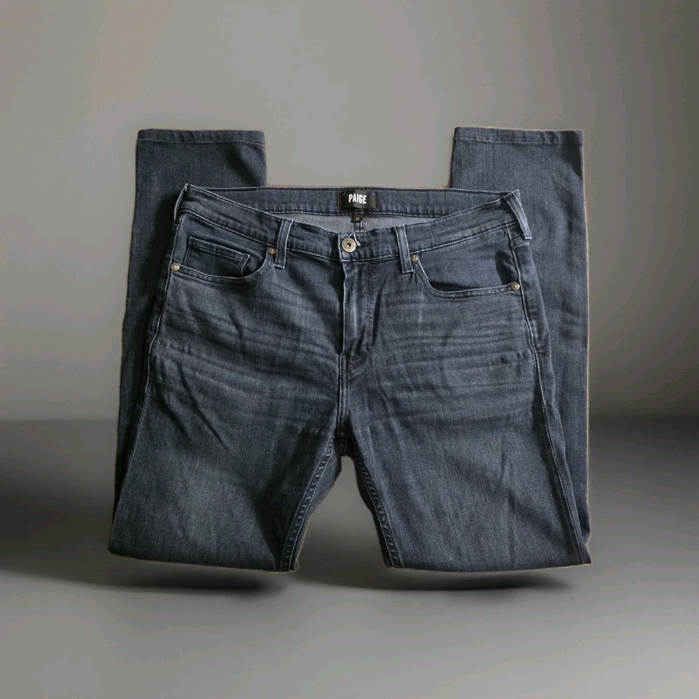 Paige Lennox Skinny Jeans Men's Size 35x29 Blue Denim Dark Wash Stretch
